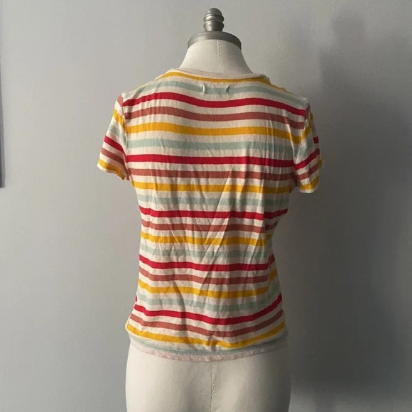 ❌SOLD❌ Madewell Lo-Fi Shrunken Tee in Lennie Stripe Sz S - Picture 3 of 5
